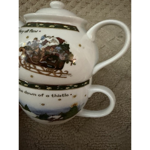 Portmeirion A Christmas Story Susan Winget Tea for One Set Teapot Cup - Picture 13 of 16
